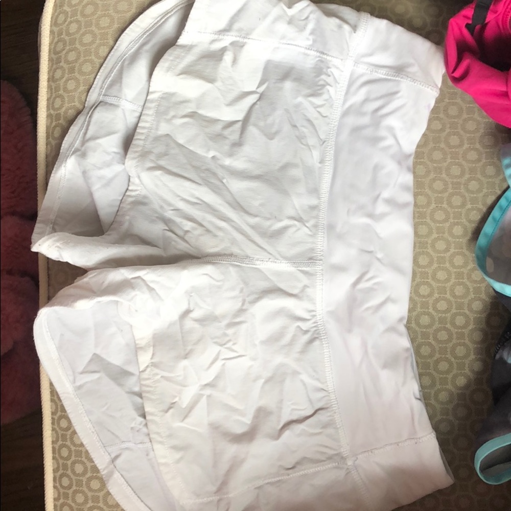 White 2inch lulu lemon shorts